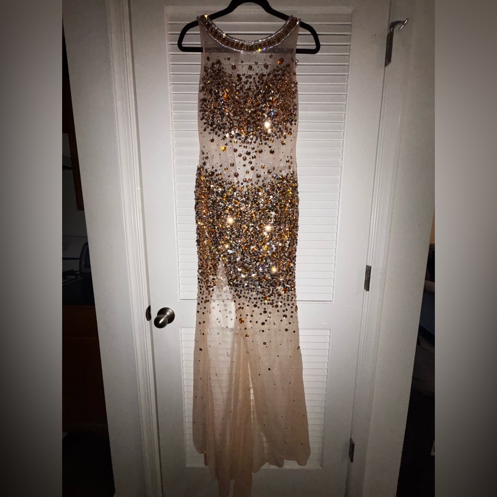 JVN by Jovani Gold Sequin Dress